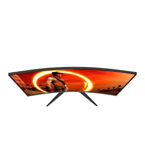 AOC CQ32G1 31.5" Curved Frameless Gaming Monitor, Quad HD 2560x1440, VA panel, 4 ms Response Time, MPRT, 144Hz, FreeSync, DisplayPort/HDMI/VGA, VESA, Black