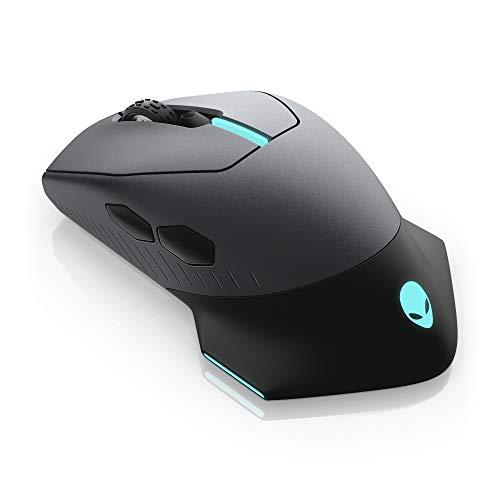 Alienware Wired/Wireless Gaming Mouse AW610M: 16000 DPI Optical Sensor - 350 Hour Rechargeable Battery Life - 7 Buttons - 3-ZONE Alienfx RGB Lighting