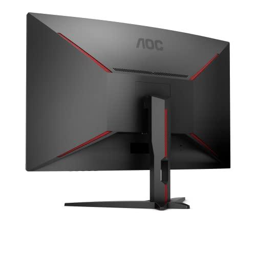 AOC CQ32G1 31.5" Curved Frameless Gaming Monitor, Quad HD 2560x1440, VA panel, 4 ms Response Time, MPRT, 144Hz, FreeSync, DisplayPort/HDMI/VGA, VESA, Black