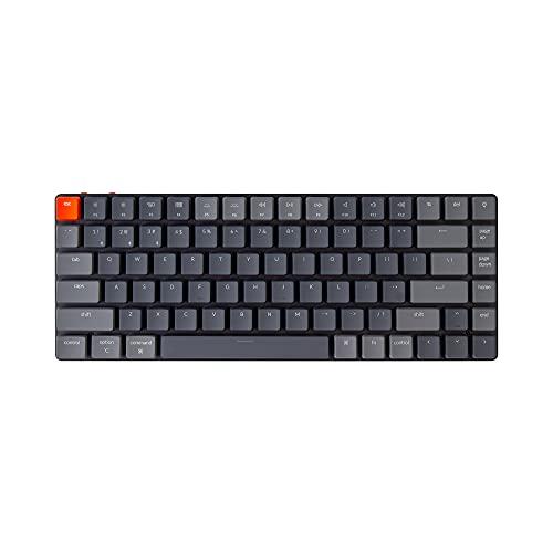 Keychron K3 Ultra-Slim 75% Layout RGB Backlit Wireless Bluetooth/Wired USB Mechanical Keyboard, Hot Swappable Low-Profile Keychron Optical Red Switch 84 Keys Gaming Keyboard for Mac Windows-Version 2