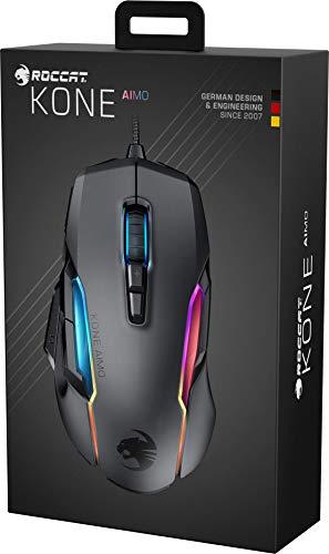 ROCCAT Kone AIMO PC Gaming Mouse, Optical, RGB Backlit Lighting, 23 Programmable Keys, Onboard Memory, Palm Grip, Owl Eye Sensor, Ergonomic, LED Illumination, Adjustable 100 to 16,000 DPI, Black