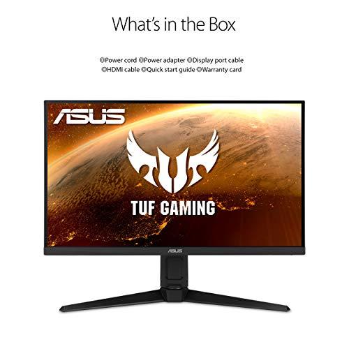 ASUS TUF Gaming 27" 2K Monitor (VG27AQL1A) - QHD (2560 x 1440), IPS, 170Hz (Supports 144Hz), 1ms, Extreme Low Motion Blur, DisplayHDR, Speaker, G-SYNC Compatible, VESA Mountable, DisplayPort, HDMI