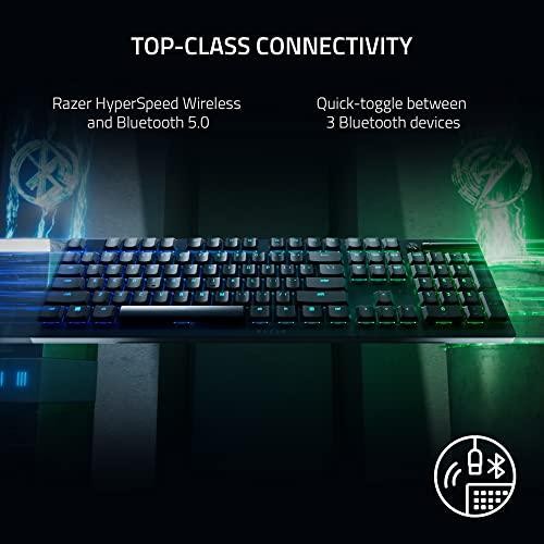 Razer DeathStalker V2 Pro Wireless Gaming Keyboard: Low-Profile Optical Switches - Linear Red - HyperSpeed Wireless & Bluetooth 5.0-40 Hr Battery - Ultra-Durable Coated Keycaps - Chroma RGB