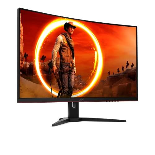 AOC CQ32G1 31.5" Curved Frameless Gaming Monitor, Quad HD 2560x1440, VA panel, 4 ms Response Time, MPRT, 144Hz, FreeSync, DisplayPort/HDMI/VGA, VESA, Black