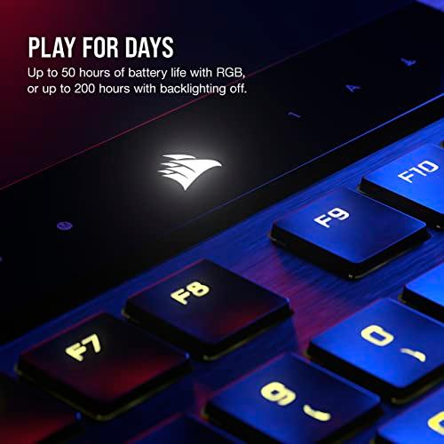 Corsair K100 AIR Wireless RGB Mechanical Gaming Keyboard - Ultra-Thin, Sub-1ms Slipstream , Low-Latency Bluetooth, Cherry MX Ultra Low Profile Keyswitches - NA Layout, QWERTY - Black