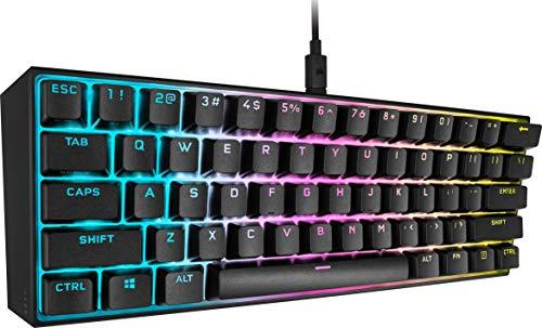 Corsair K65 RGB MINI 60% Mechanical Gaming Keyboard (Customizable Per-Key RGB Backlighting, CHERRY MX Speed Mechanical Keyswitches, Detachable USB Type-C Cable, AXON Hyper-Processing Technology) Black