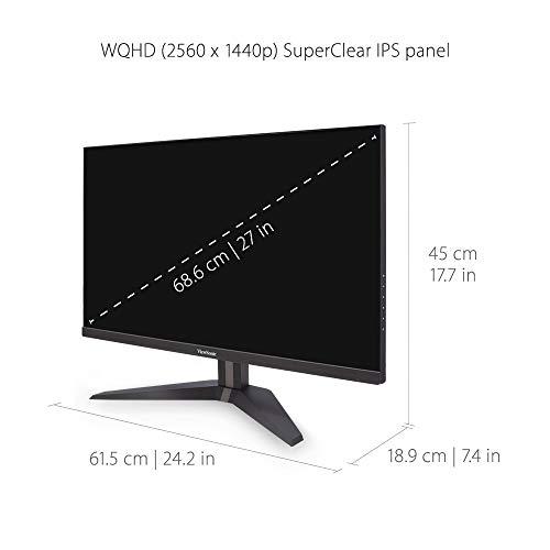 ViewSonic VX2758-2KP-MHD 27 Inch WQHD 1440p 144Hz 1ms IPS Gaming Monitor with FreeSync Premium Eye Care HDMI and DisplayPort