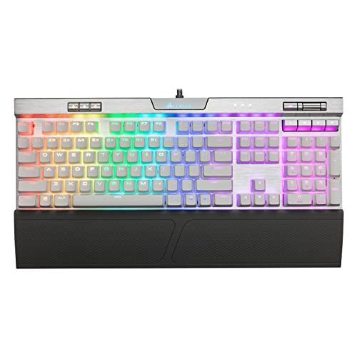 Corsair K70 RGB MK.2 SE Mechanical RAPIDFIRE Gaming Keyboard - USB Passthrough & Media Controls - PBT Double-Shot Keycaps - Cherry MX Speed - RGB LED Backlit - White