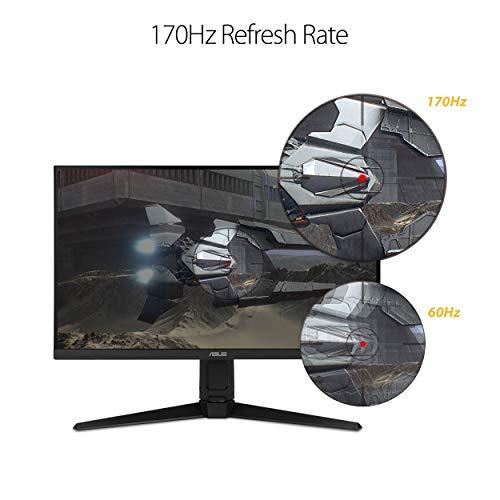 ASUS TUF Gaming 27" 2K Monitor (VG27AQL1A) - QHD (2560 x 1440), IPS, 170Hz (Supports 144Hz), 1ms, Extreme Low Motion Blur, DisplayHDR, Speaker, G-SYNC Compatible, VESA Mountable, DisplayPort, HDMI