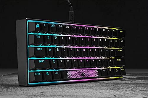 Corsair K65 RGB MINI 60% Mechanical Gaming Keyboard (Customizable Per-Key RGB Backlighting, CHERRY MX Speed Mechanical Keyswitches, Detachable USB Type-C Cable, AXON Hyper-Processing Technology) Black