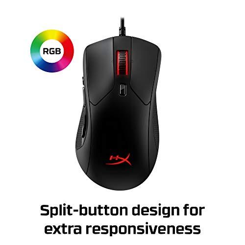 HyperX Pulsefire Raid – Gaming Mouse, 11 Programmable Buttons, RGB, Ergonomic Design, Comfortable Side Grips, Software-Controlled Customization