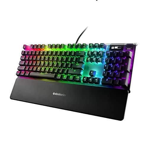 SteelSeries Apex Pro Mechanical Gaming Keyboard – Adjustable Actuation Switches – World’s Fastest Mechanical Keyboard – OLED Smart Display – RGB Backlit