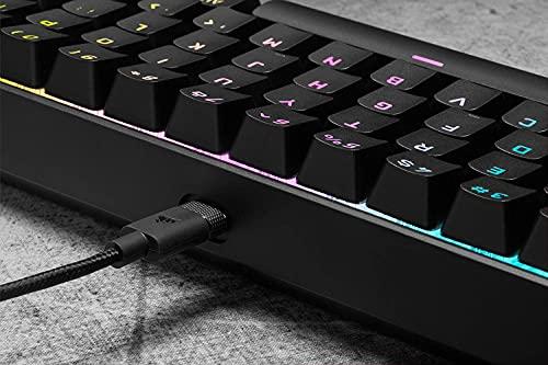 Corsair K65 RGB MINI 60% Mechanical Gaming Keyboard (Customizable Per-Key RGB Backlighting, CHERRY MX Speed Mechanical Keyswitches, Detachable USB Type-C Cable, AXON Hyper-Processing Technology) Black