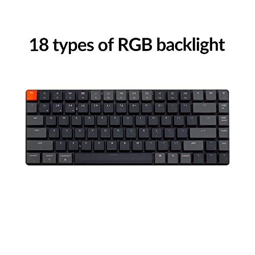 Keychron K3 Ultra-Slim 75% Layout RGB Backlit Wireless Bluetooth/Wired USB Mechanical Keyboard, Hot Swappable Low-Profile Keychron Optical Red Switch 84 Keys Gaming Keyboard for Mac Windows-Version 2