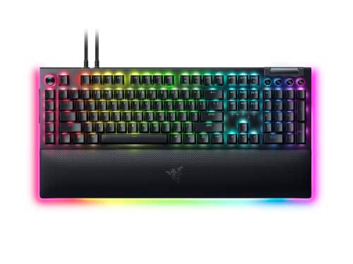 Razer BlackWidow V4 Pro Wired Mechanical Gaming Keyboard: Green Mechanical Switches Tactile & Clicky - Doubleshot ABS Keycaps - Command Dial - Programmable Macros - Chroma RGB - Magnetic Wrist Rest