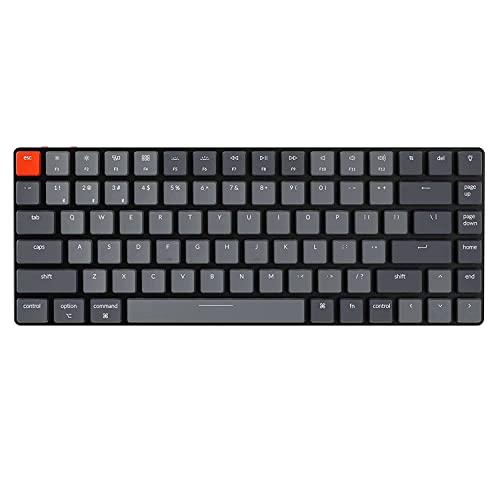 Keychron K3 Version 2, 75% Layout 84 Keys Ultra-Slim Wireless Bluetooth/USB Wired Mechanical Keyboard with White Backlit, Hot-Swappable Low-Profile Keychron Optical Brown Switch for Mac Windows