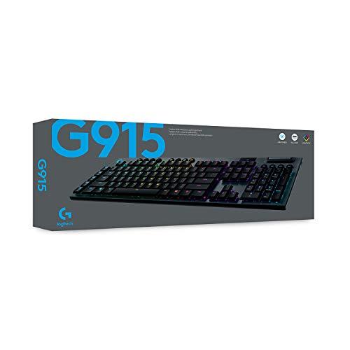 Logitech G915 Wireless Mechanical Gaming Keyboard (Tactile) - Black