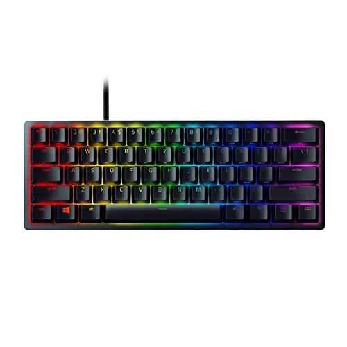 Razer Huntsman Mini 60% Gaming Keyboard: Fast Keyboard Switches - Clicky Optical Switches - Chroma RGB Lighting - PBT Keycaps - Onboard Memory - Classic Black (Renewed)