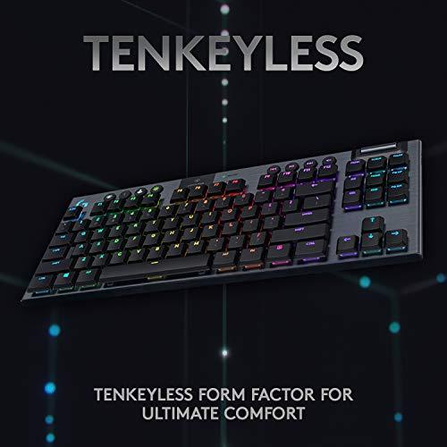 Logitech G915 TKL Tenkeyless Lightspeed Wireless RGB Mechanical Gaming Keyboard, Low Profile Switch Options, Lightsync RGB, Advanced Wireless and Bluetooth Support - Tactile