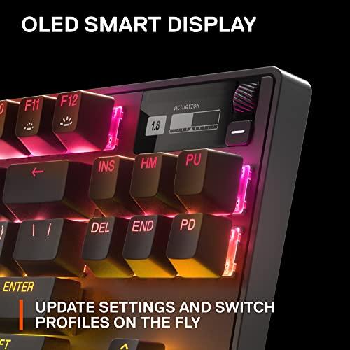 New SteelSeries Apex Pro TKL 2023 Ed.- World's Fastest Mechanical Gaming Keyboard - Adjustable Actuation - Esports Tenkeyless - OLED Screen - RGB - PBT Keycaps - USB-C