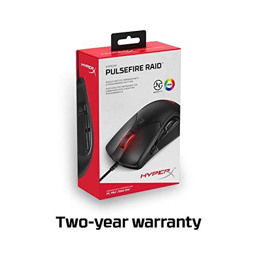 HyperX Pulsefire Raid – Gaming Mouse, 11 Programmable Buttons, RGB, Ergonomic Design, Comfortable Side Grips, Software-Controlled Customization