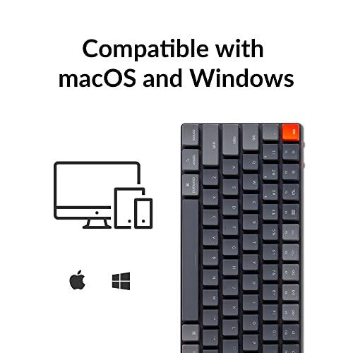 Keychron K3 Ultra-Slim 75% Layout RGB Backlit Wireless Bluetooth/Wired USB Mechanical Keyboard, Hot Swappable Low-Profile Keychron Optical Red Switch 84 Keys Gaming Keyboard for Mac Windows-Version 2