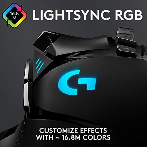 Logitech G502 HERO High Performance Wired Gaming Mouse, HERO 25K Sensor, 25,600 DPI, RGB, Adjustable Weights, 11 Programmable Buttons, On-Board Memory, PC / Mac