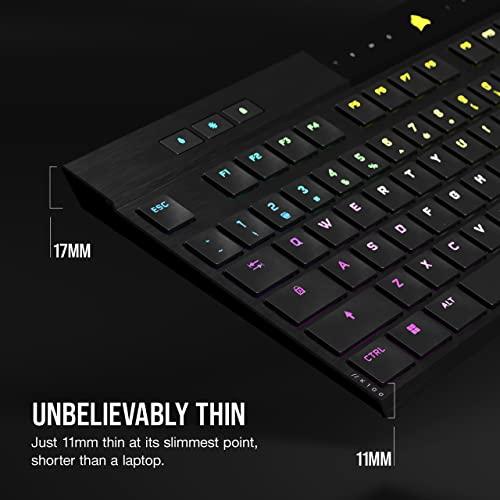 Corsair K100 AIR Wireless RGB Mechanical Gaming Keyboard - Ultra-Thin, Sub-1ms Slipstream , Low-Latency Bluetooth, Cherry MX Ultra Low Profile Keyswitches - NA Layout, QWERTY - Black