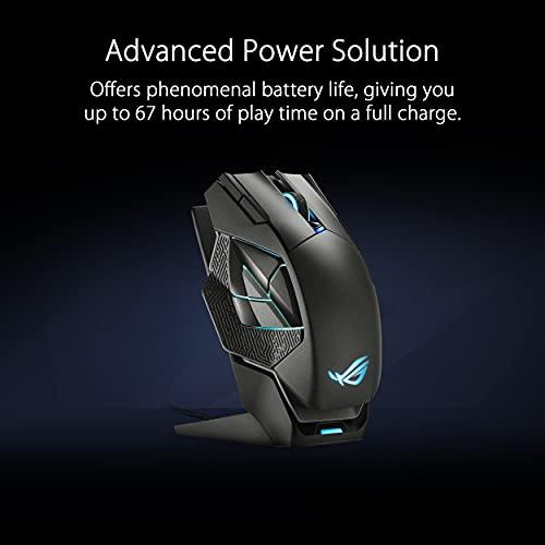 ASUS ROG Spatha X Wireless Gaming Mouse (Magnetic Charging Stand, 12 Programmable Buttons, 19,000 DPI, Push-fit Hot Swap Switch Sockets, ROG Micro Switches, ROG Paracord and Aura RGB lighting)