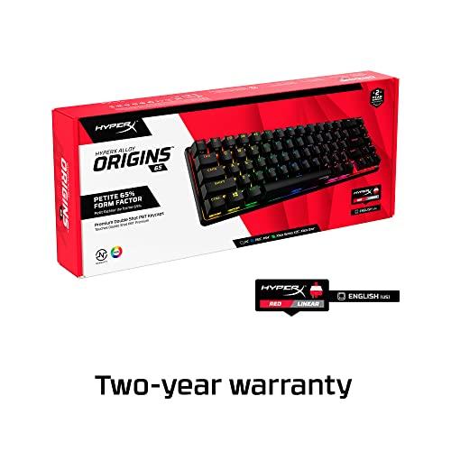 HyperX Alloy Origins 65 - Mechanical Gaming Keyboard – Compact 65% Form Factor - Linear Red Switch - Double Shot PBT Keycaps - RGB LED Backlit - NGENUITY Software Compatible