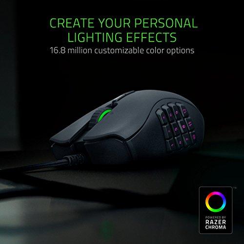 Razer Naga Trinity Gaming Mouse: 16,000 DPI Optical Sensor - Chroma RGB Lighting - Interchangeable Side Plate w/ 2, 7, 12 Button Configurations - Mechanical Switches