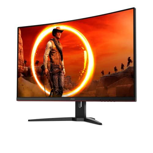 AOC CQ32G1 31.5" Curved Frameless Gaming Monitor, Quad HD 2560x1440, VA panel, 4 ms Response Time, MPRT, 144Hz, FreeSync, DisplayPort/HDMI/VGA, VESA, Black