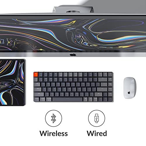 Keychron K3 Ultra-Slim 75% Layout RGB Backlit Wireless Bluetooth/Wired USB Mechanical Keyboard, Hot Swappable Low-Profile Keychron Optical Red Switch 84 Keys Gaming Keyboard for Mac Windows-Version 2