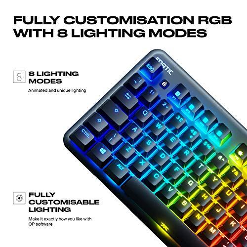 Fnatic miniSTREAK Silent LED Backlit RGB Mechanical TKL Gaming Keyboard, MX Cherry Silent Red Switches, Small Compact Portable Tenkeyless Layout Pro Esports Gaming Keyboard (US Layout QWERTY)