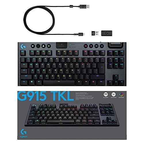 Logitech G915 Wireless Mechanical Gaming Keyboard (Tactile) - Black