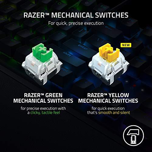 Razer BlackWidow V3 Mechanical Gaming Keyboard: Green Mechanical Switches - Tactile & Clicky - Chroma RGB Lighting - Compact Form Factor - Programmable Macro Functionality, Classic Black