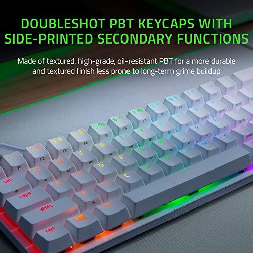 Razer Huntsman Mini 60% Gaming Keyboard: Fastest Keyboard Switches Ever - Clicky Optical Switches - Chroma RGB Lighting - PBT Keycaps - Onboard Memory - Mercury White