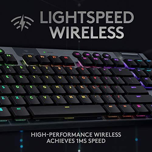 Logitech G915 TKL Tenkeyless Lightspeed Wireless RGB Mechanical Gaming Keyboard, Low Profile Switch Options, Lightsync RGB, Advanced Wireless and Bluetooth Support - Tactile