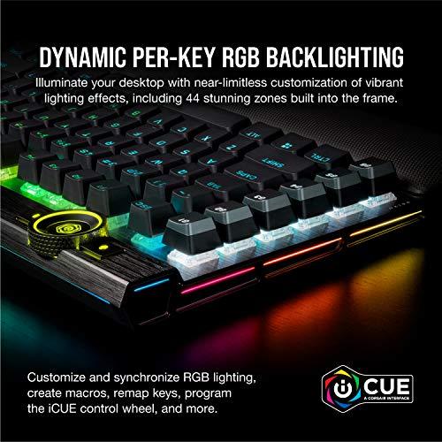 Corsair K100 RGB Mechanical Gaming Keyboard - CHERRY MX SPEED RGB Silver Keyswitches - AXON Hyper-Processing Technology for 4x Faster Throughput - 44-Zone RGB LightEdge - PBT Double-Shot Keycaps