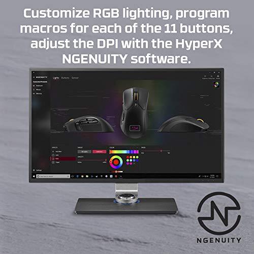 HyperX Pulsefire Raid – Gaming Mouse, 11 Programmable Buttons, RGB, Ergonomic Design, Comfortable Side Grips, Software-Controlled Customization