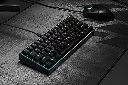 Corsair K65 RGB MINI 60% Mechanical Gaming Keyboard (Customizable Per-Key RGB Backlighting, CHERRY MX Speed Mechanical Keyswitches, Detachable USB Type-C Cable, AXON Hyper-Processing Technology) Black