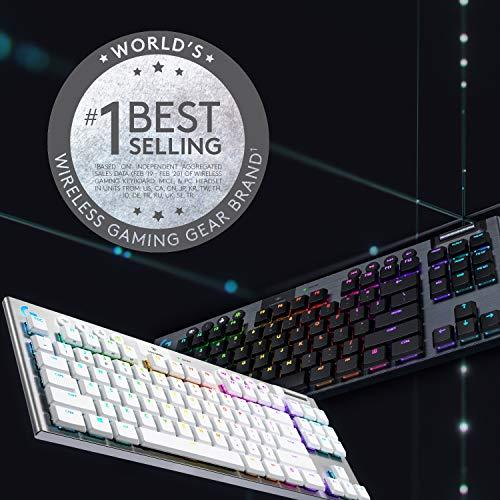 Logitech G915 TKL Tenkeyless Lightspeed Wireless RGB Mechanical Gaming Keyboard, Low Profile Switch Options, Lightsync RGB, Advanced Wireless and Bluetooth Support - Tactile