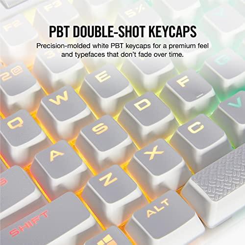 Corsair K70 RGB MK.2 SE Mechanical RAPIDFIRE Gaming Keyboard - USB Passthrough & Media Controls - PBT Double-Shot Keycaps - Cherry MX Speed - RGB LED Backlit - White