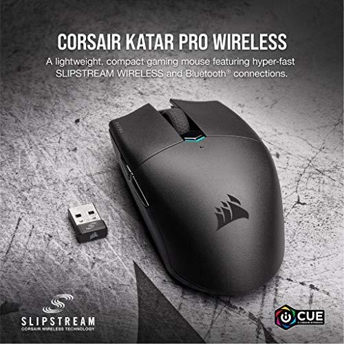 Corsair Katar Pro Wireless, Lightweight FPS/MOBA Gaming Mouse with Slipstream Technology, Compact Symmetric Shape, 10,000 DPI - Black