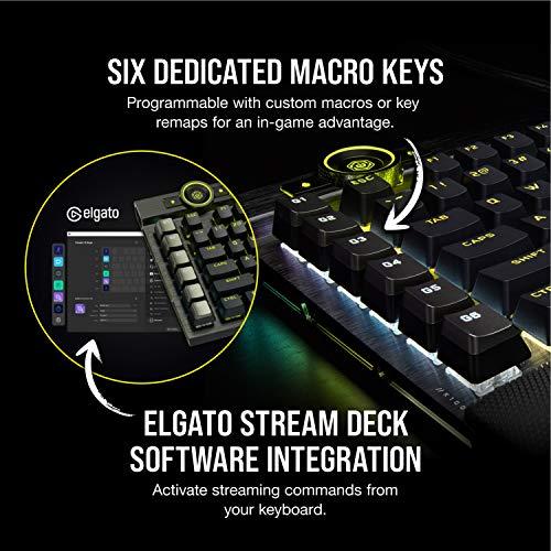 Corsair K100 RGB Mechanical Gaming Keyboard - CHERRY MX SPEED RGB Silver Keyswitches - AXON Hyper-Processing Technology for 4x Faster Throughput - 44-Zone RGB LightEdge - PBT Double-Shot Keycaps