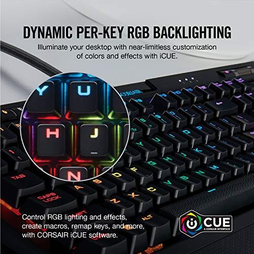 Corsair K70 RGB MK.2 Mechanical Gaming Keyboard - USB Passthrough & Media Controls - Linear & Quiet - Cherry MX Red - RGB LED Backlit (CH-9109010-NA)